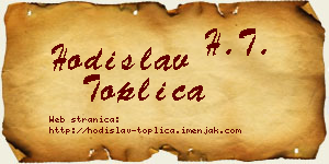 Hodislav Toplica vizit kartica